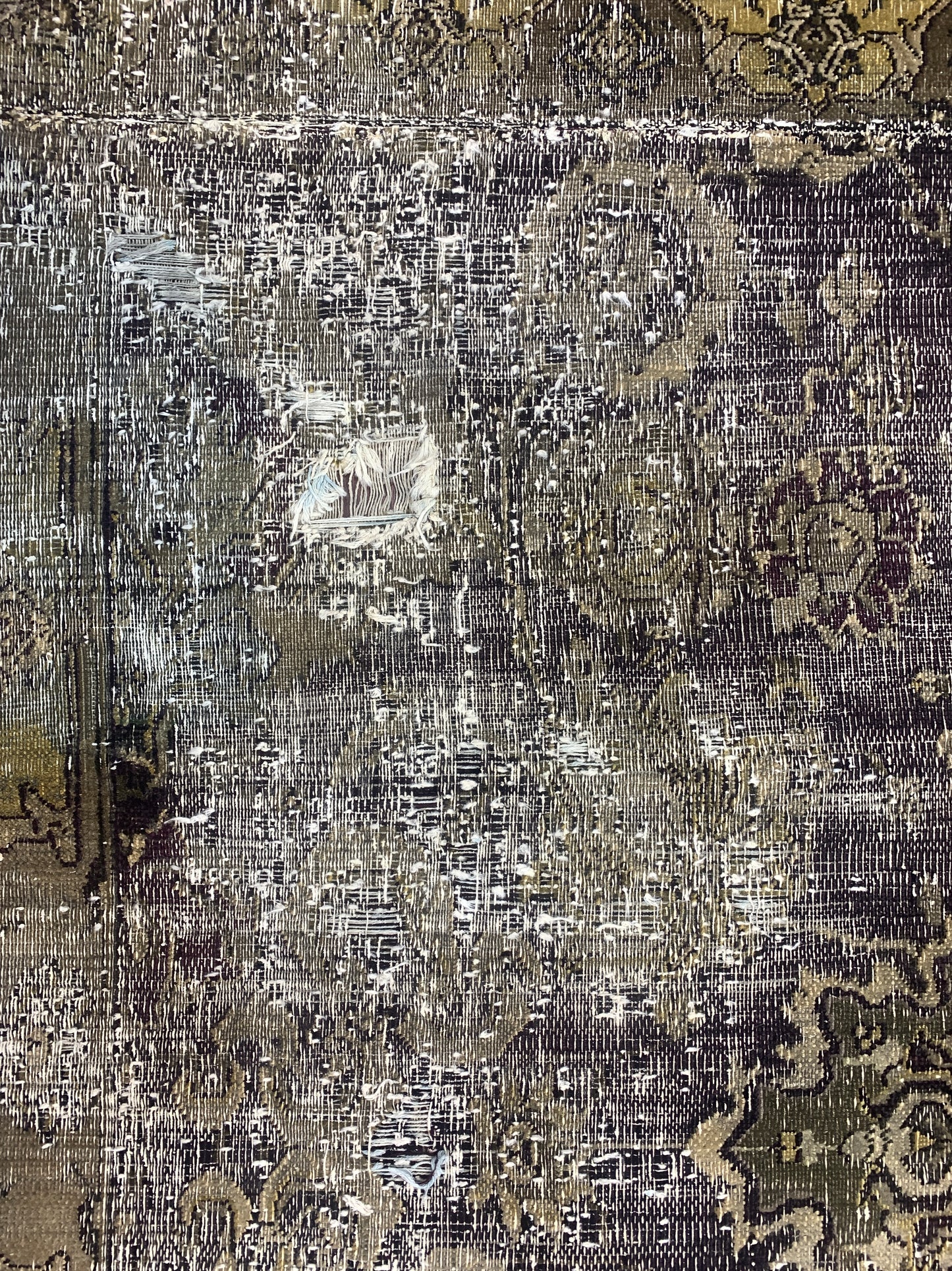 Gold and Maroon, Pure Wool Antique Khotan Handknotted 7.11x10.1Ft 240x309Cms Area Rug