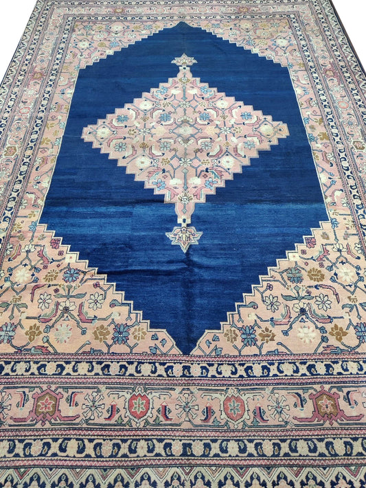 Blue and Pink, Pure Wool Antique Khotan Handknotted 9.36x13.8Ft 289x416Cms Area Rug