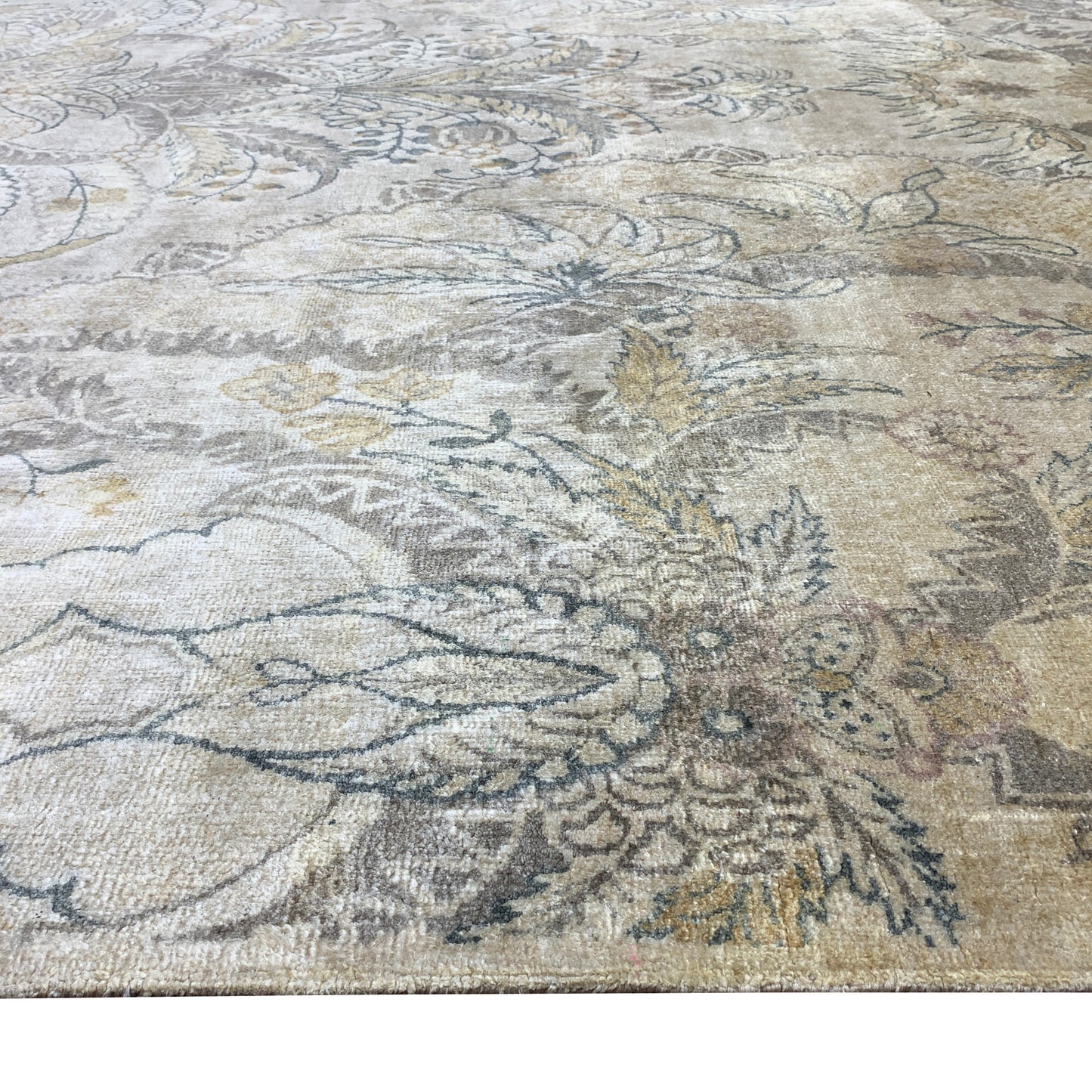 Gold and Multy Pure silk Transitional Handknotted 8.0x10.2Ft 244x309Cms Area Rug