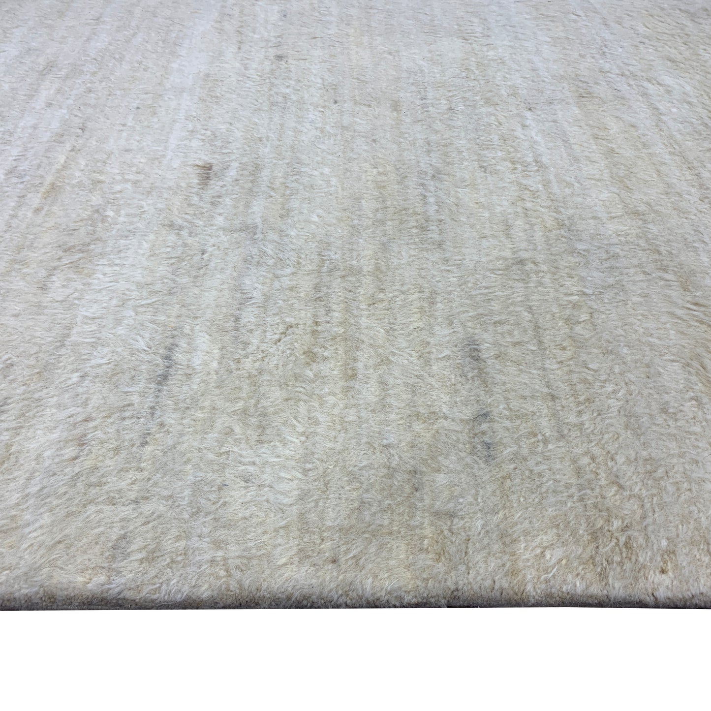 Ivory Abrash, Afghan Wool Modern Plain Handknotted 5.1x7.11Ft 154x240Cms Area Rug