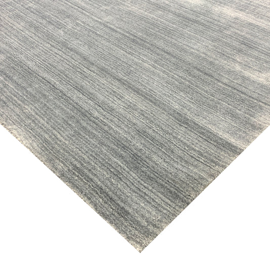 Dark Grey, High Shine, Plush Pile, Viscose and Wool Blended, Modern Solid Handloom 9.0x12.0Ft 275x365Cms Area Rug
