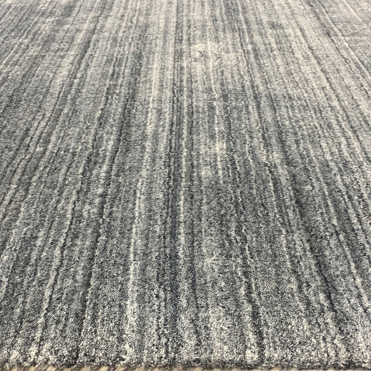 Medium Grey, High Shine, Plush Pile, Viscose and Wool Blended, Modern Solid Handloom 9.0x12.0Ft 275x365Cms Area Rug