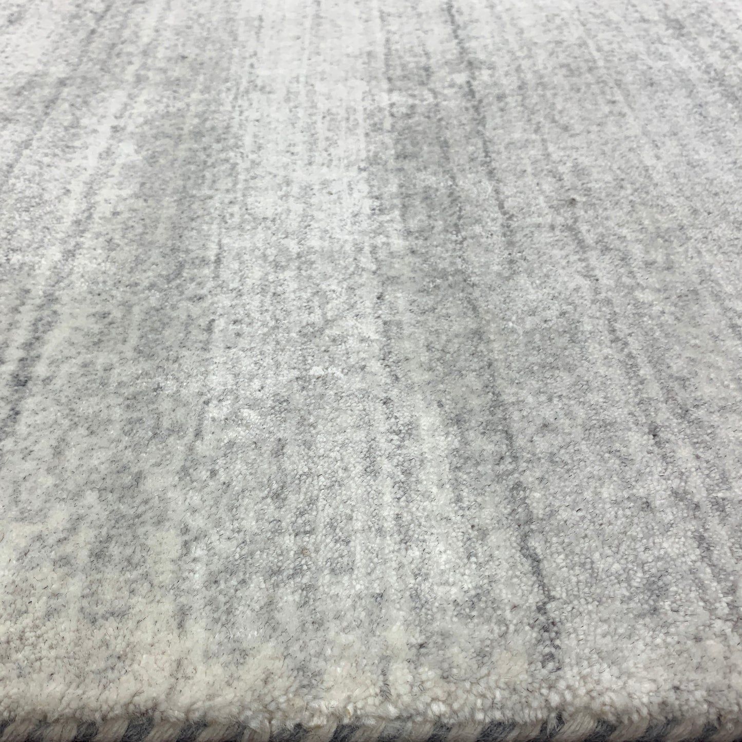 Silver, High Shine, Plush Pile, Viscose and Wool Blended, Modern Solid Handloom 9.0x12.0Ft 275x365Cms Area Rug