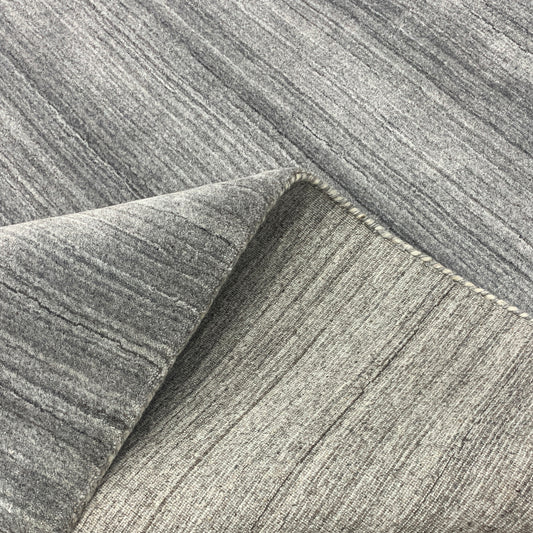 Grey, High Shine, Plush Pile, Viscose and Wool Blended, Modern Solid Handloom 9.0x12.0Ft 275x365Cms Area Rug