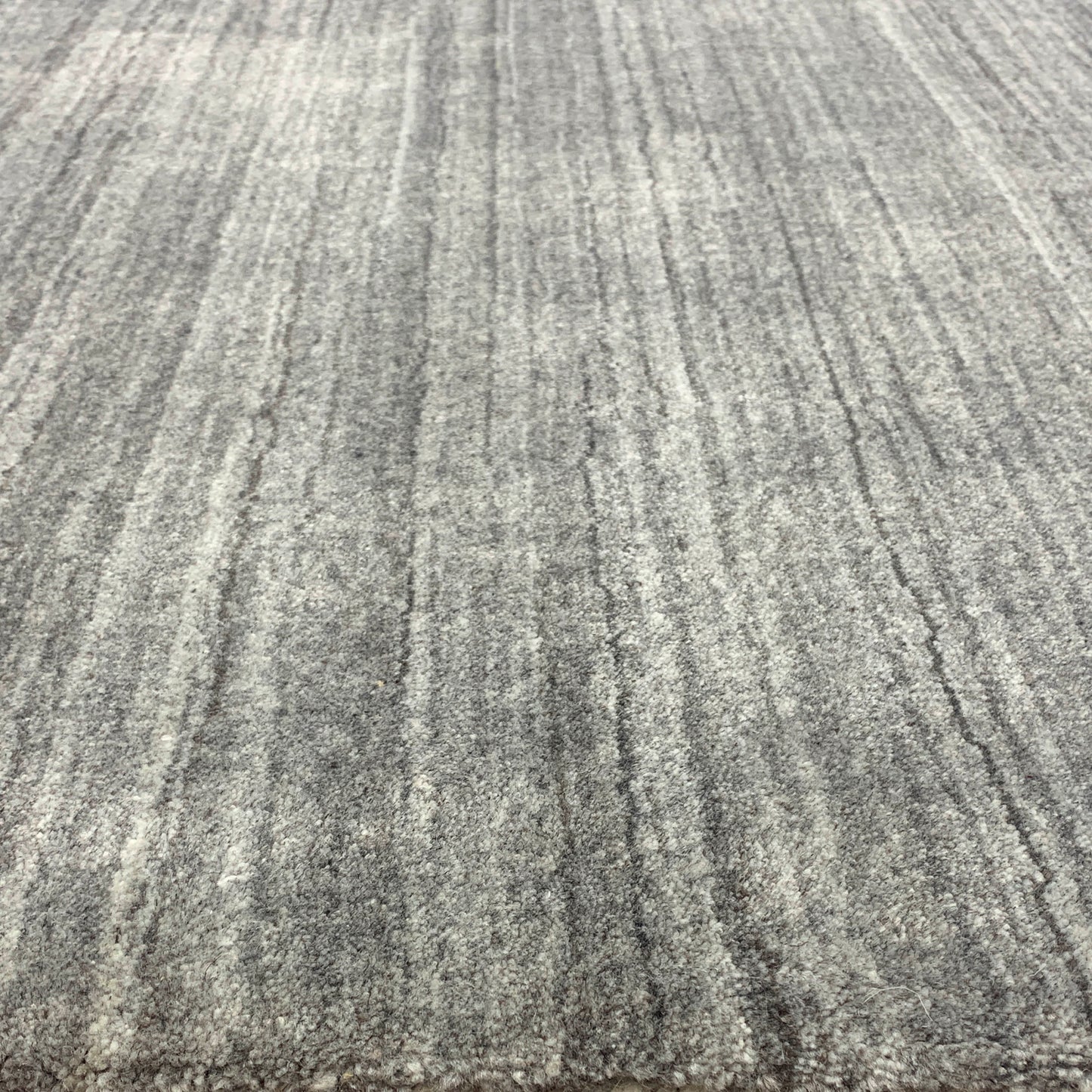 Grey, High Shine, Plush Pile, Viscose and Wool Blended, Modern Solid Handloom 9.0x12.0Ft 275x365Cms Area Rug