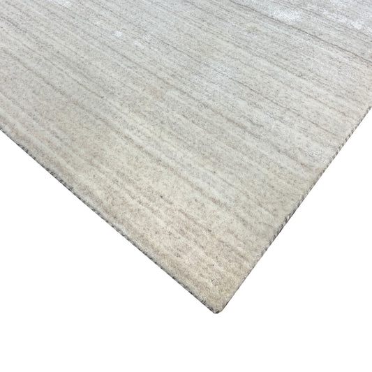 Ivory and Grey, Viscose Wool Blended Modern Solid Handloom 8.11x11.11Ft 269x264Cms Area Rug