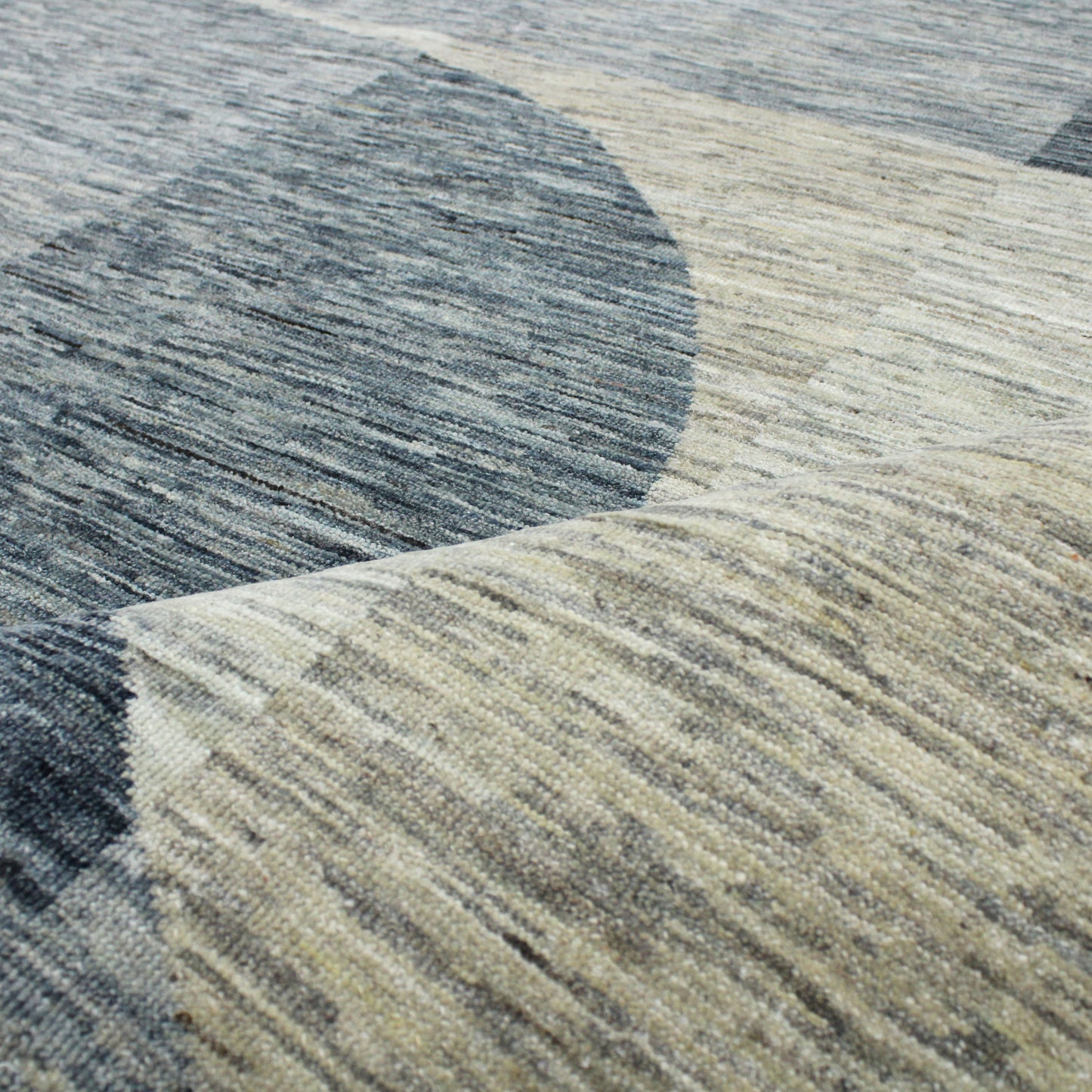 Grey Blue, Pure Wool Modern Abstract Handknotted 8.0x10.0Ft 245x306Cms Area Rug