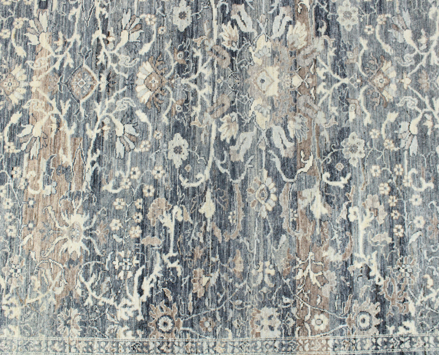 Charcoal Ivory, Pure Wool Traditional Handknotted 9.0x12.0Ft 275x365Cms Area Rug