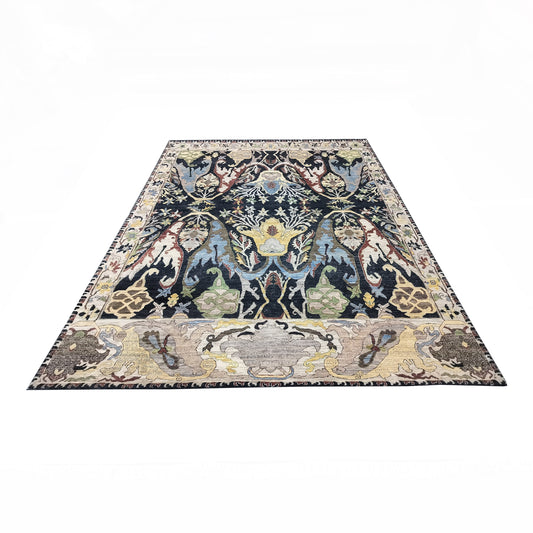 Black Multy Pure Wool Transitional Bidjar Handknotted 9.0X11.11ft 274X361Cms Area Rug