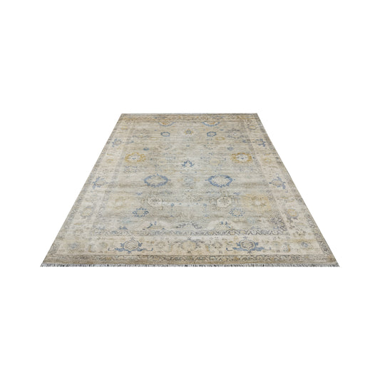 Ivory Gold, Blended Silk High Shine Transitional Handknotted 8.8X11.11Ft 263X363Cms Area Rug