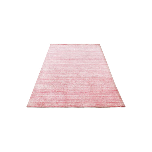 Pink, Viscose and Wool, Modern Handloom 3.0x4.11Ft 82x149Cms Area Rug