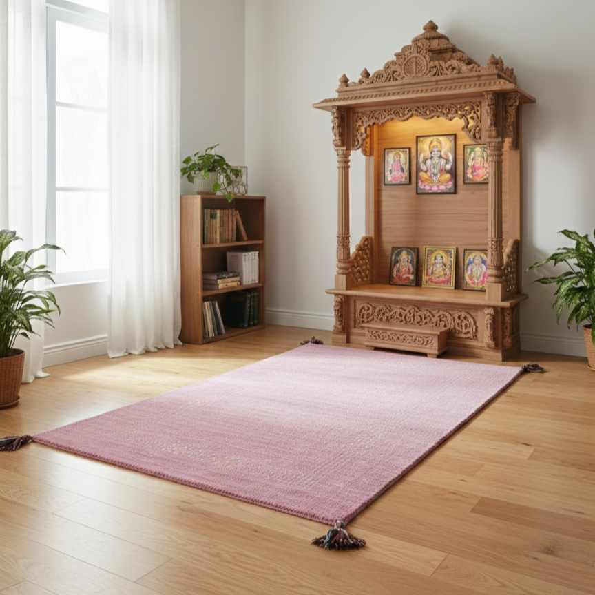 Lavender, Pure Wool, Modern Handloom 2.11X4.10Ft 90x150Cms Area Rug