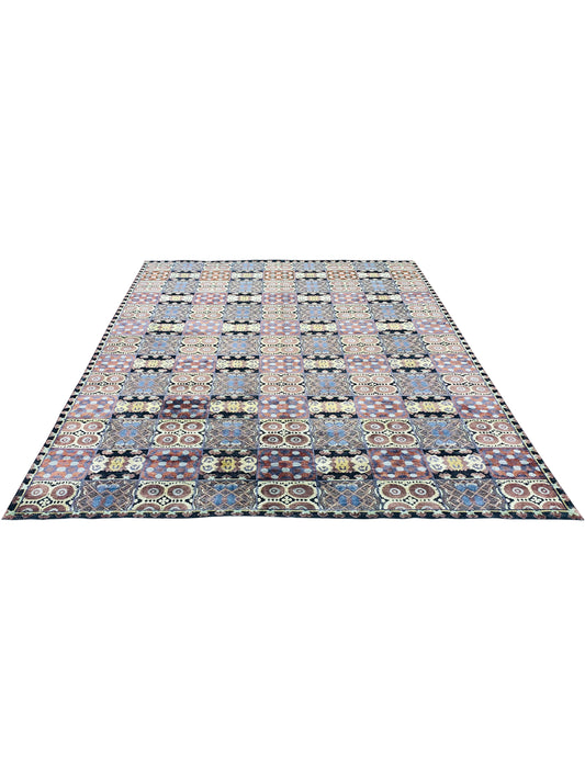Brown and Multi Silk and Wool Transitional Mamluk Handknotted 8.0x9.11Ft 244x301Cms Area Rug