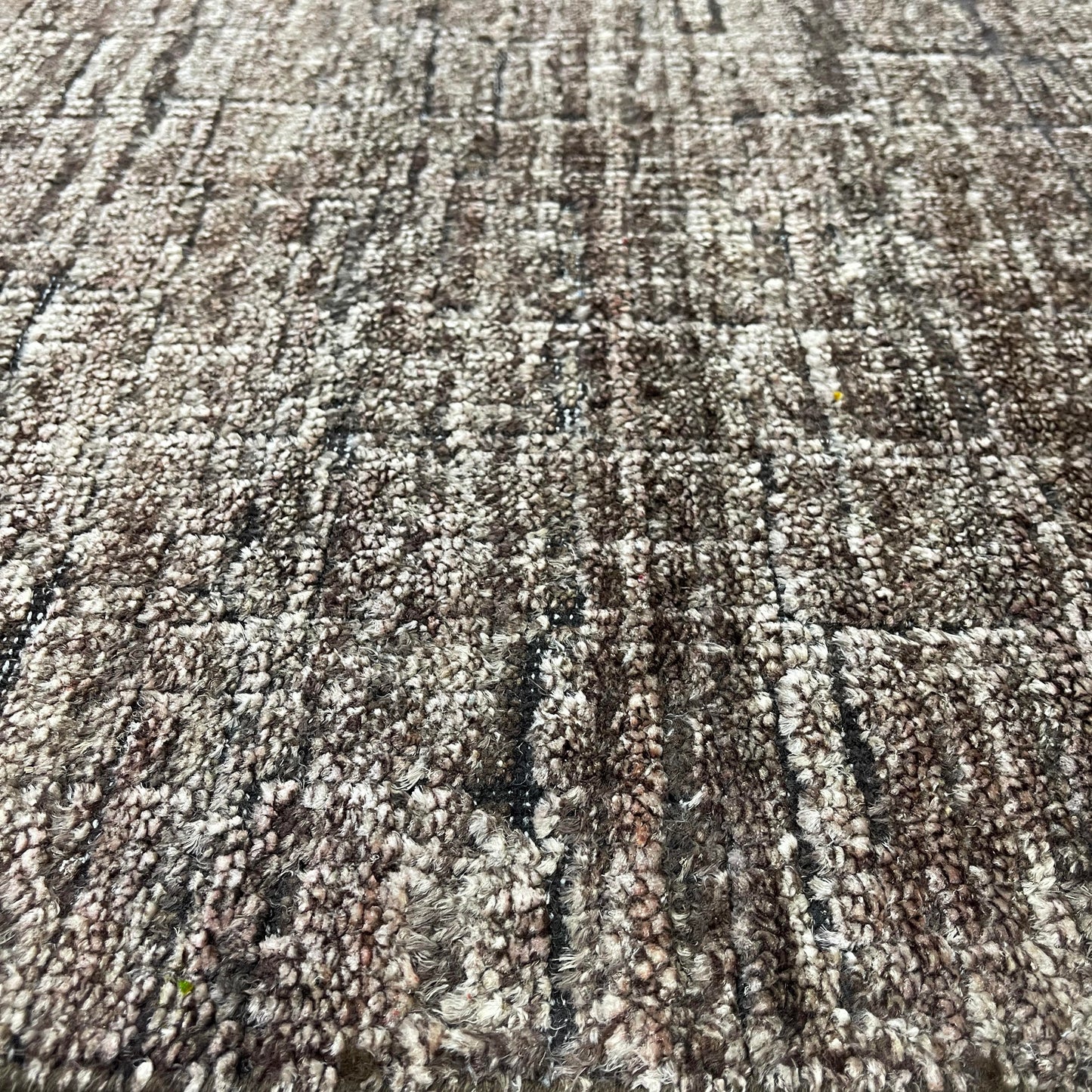 Brown, Silk Wool Oxidized Modern Pattern Handknotted 8.0x10.0ft 245x305Cms Area Rug