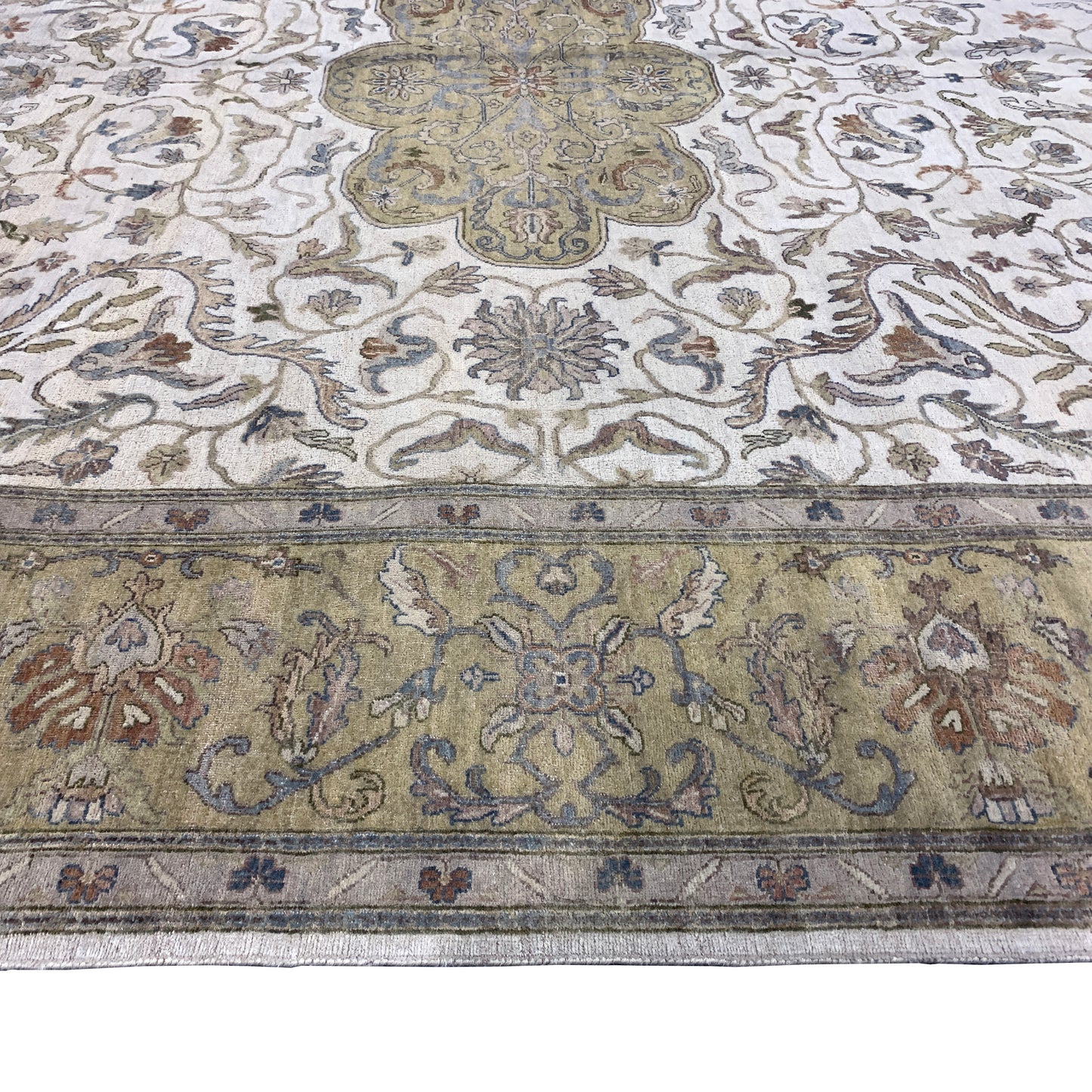 Persian Bahaar Camel Ivory and Rust Traditional Luxury Handknotted 7.8x9.8Ft 234x293Cms Area Rug