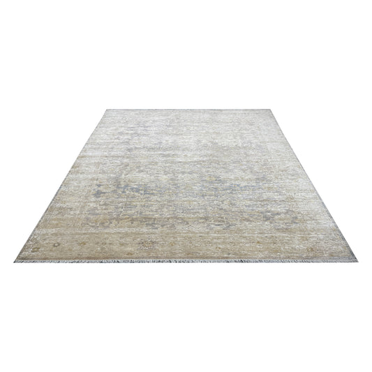 Gold, Silk Wool Traditional Oushak Handknotted 8.8x12.3ft 271x372Cms Area Rug