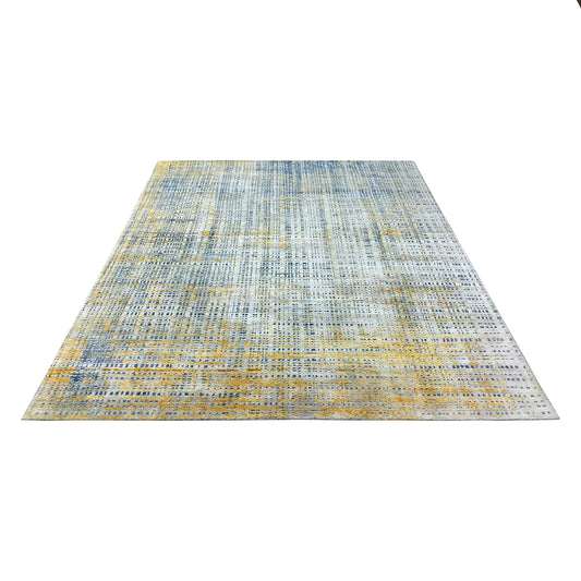 Grey Gold, Silk Wool Oxidized Modern Handknotted 8.10x11.11Ft 270x364Cms Area Rug