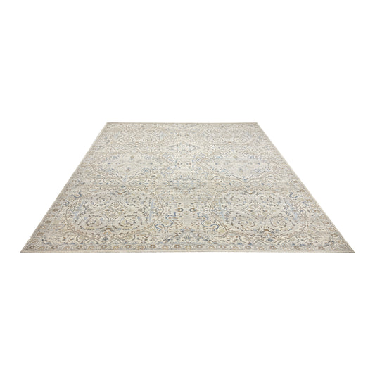 Beige and Multy Pure Wool Transitional Handknotted 9.1x12.2Ft 276x370Cms Area Rug