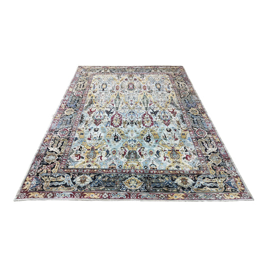 Multy Ivory Sari Silk and Silk Wool Oxidized Bidzar Transitional Handknotted 10.0x14.3ft 305x431cms Area Rug