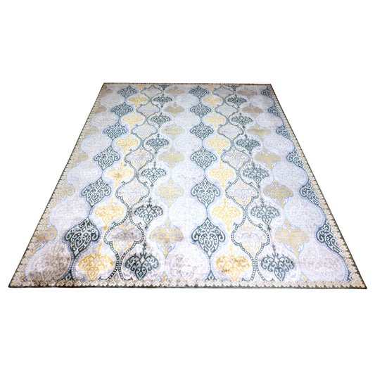Wazir Light Blue, Silver Transitional Damask Handknotted 7.11x10.3Ft 240x312Cms Area Rug