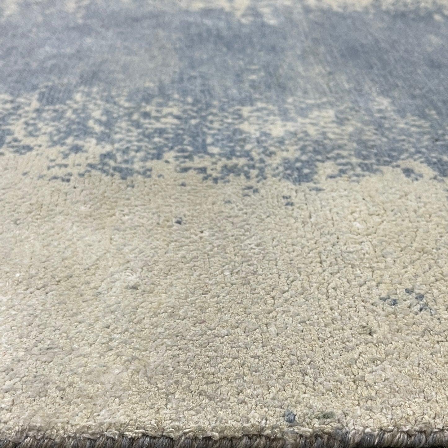 Grey and Blue, Silk Wool Modern Abstract Handknotted 8.11x11.9ft 273x358Cms Area Rug
