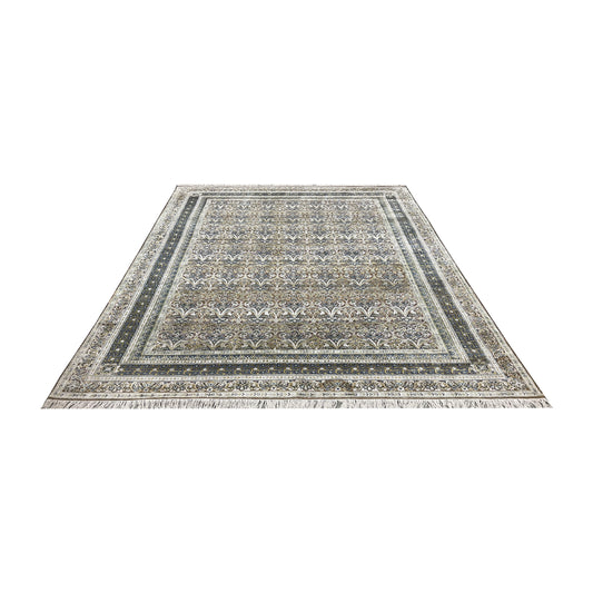 Brown and Gold, Silk Wool Oxidized Traditional Persian Handknotted 9.0x12.2ft 274x371Cms Area Rug