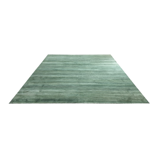 Green Gold, Silk Wool Modern Handknotted 8.11x12.0Ft 271x365Cms Area Rug