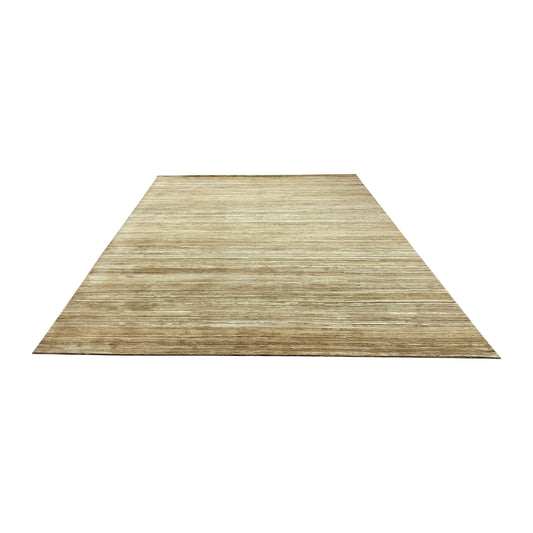 Gold Brown, Silk Wool Regular Modern Textured Handknotted 9.10x14.2Ft 300x431Cms Area Rug