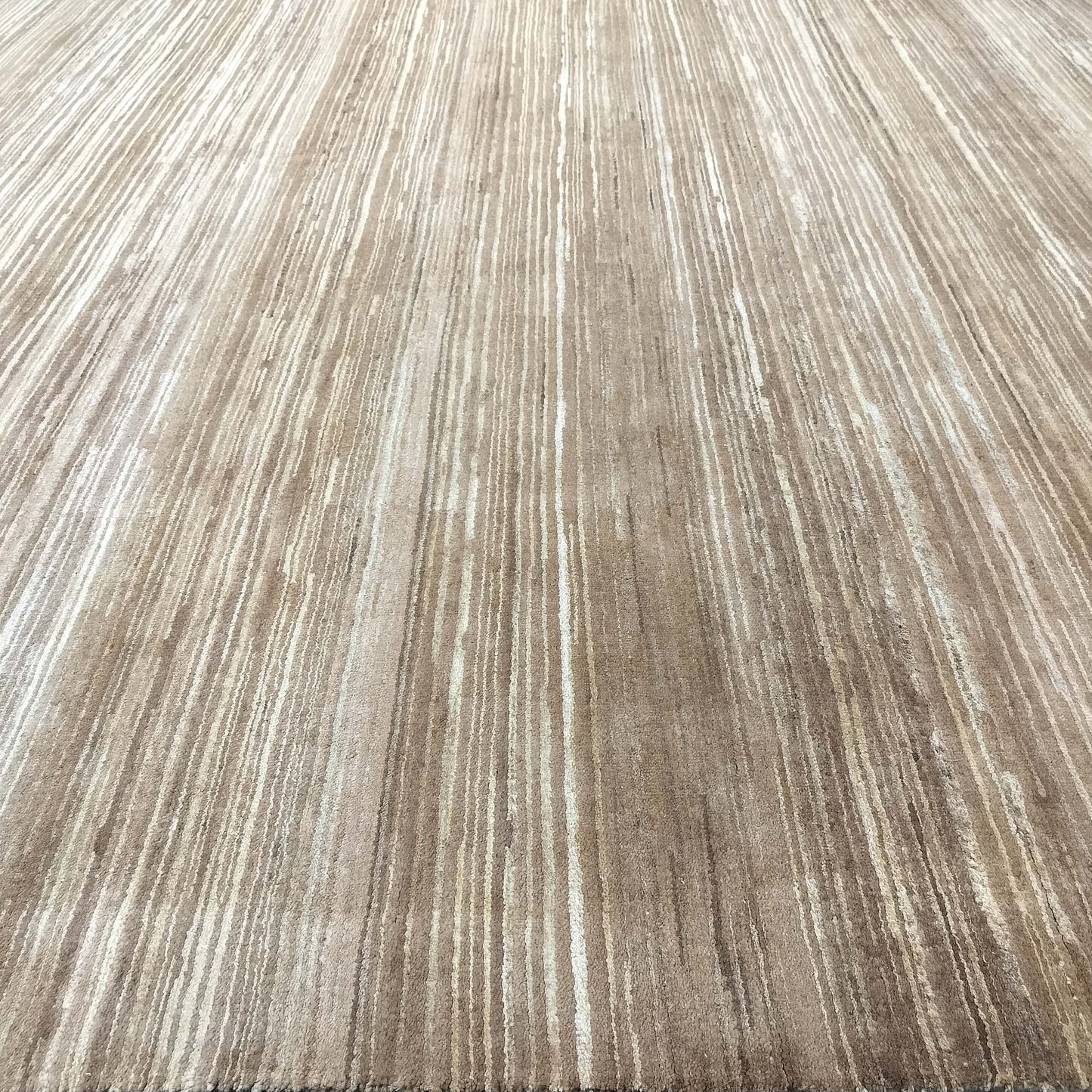 Gold Brown, Silk Wool Regular Modern Textured Handknotted 9.10x14.2Ft 300x431Cms Area Rug