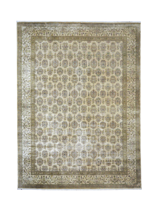Get trendy with Crown Ivory, Beige and Multy Luxury Traditional  Pure Wool Handknotted Area Rug - Traditional Rugs available at Jaipur Oriental Rugs. Grab yours for $5330.00 today!