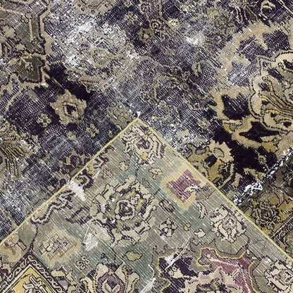 Gold and Maroon, Pure Wool Antique Khotan Handknotted 7.11x10.1Ft 240x309Cms Area Rug