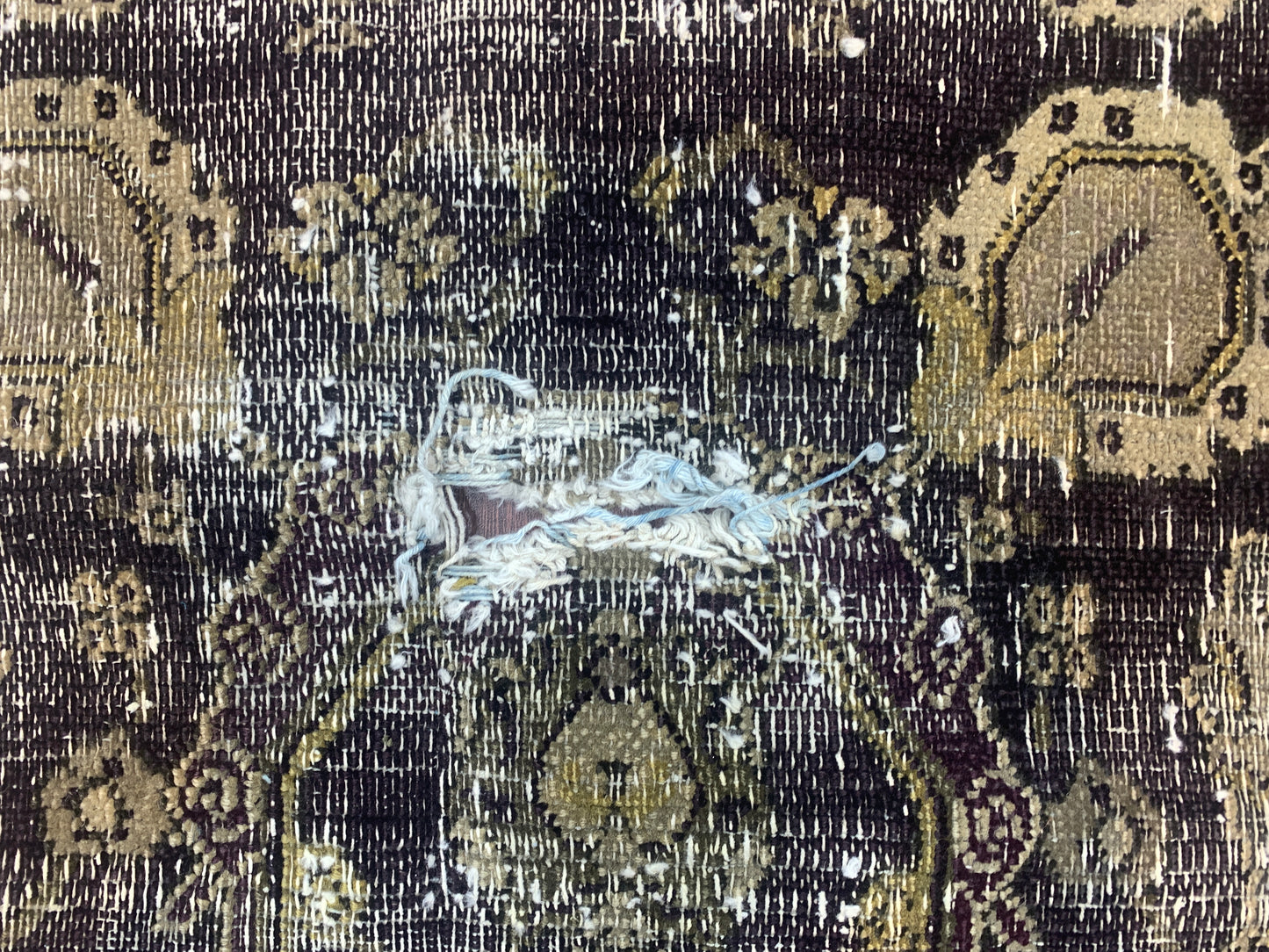 Gold and Maroon, Pure Wool Antique Khotan Handknotted 7.11x10.1Ft 240x309Cms Area Rug