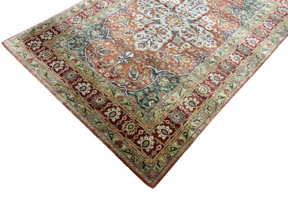 Camel Brown Multy, Pure Silk Regular Traditional Handknotted 4.0x5.11Ft 122x181Cms Area Rug