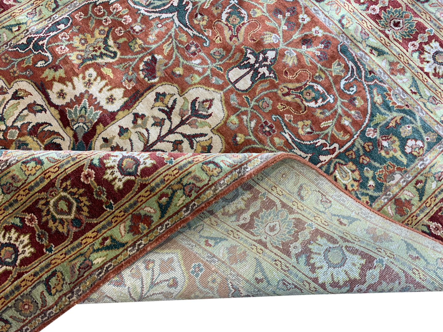 Camel Brown Multy, Pure Silk Regular Traditional Handknotted 4.0x5.11Ft 122x181Cms Area Rug