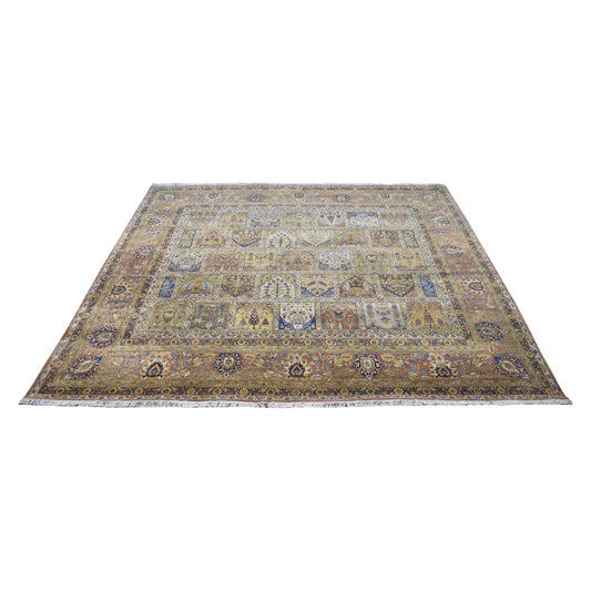 Brown Multy, Pure Wool Regular Assorted Traditional Handknotted 8.1x8.8Ft 246x256Cms Area Rug