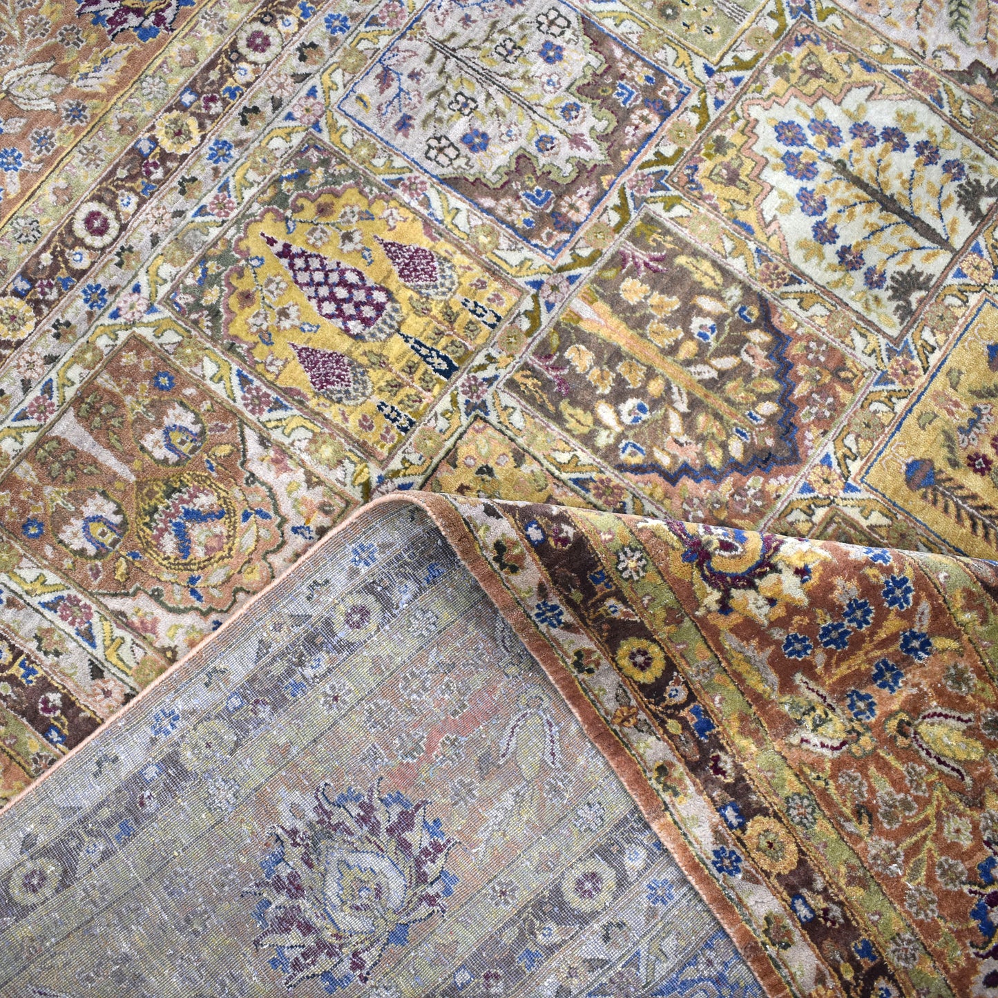 Brown Multy, Pure Wool Regular Assorted Traditional Handknotted 8.1x8.8Ft 246x256Cms Area Rug