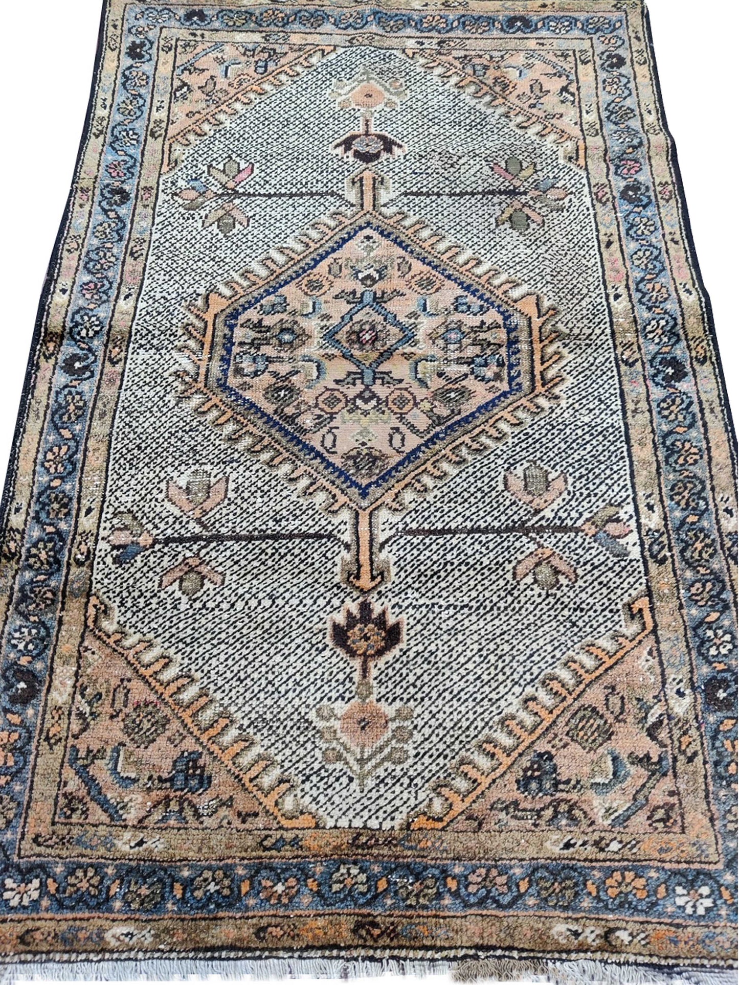 Orange Brown Antique Khotan Handknotted Rug 3.8x5.6ft 112x167cms