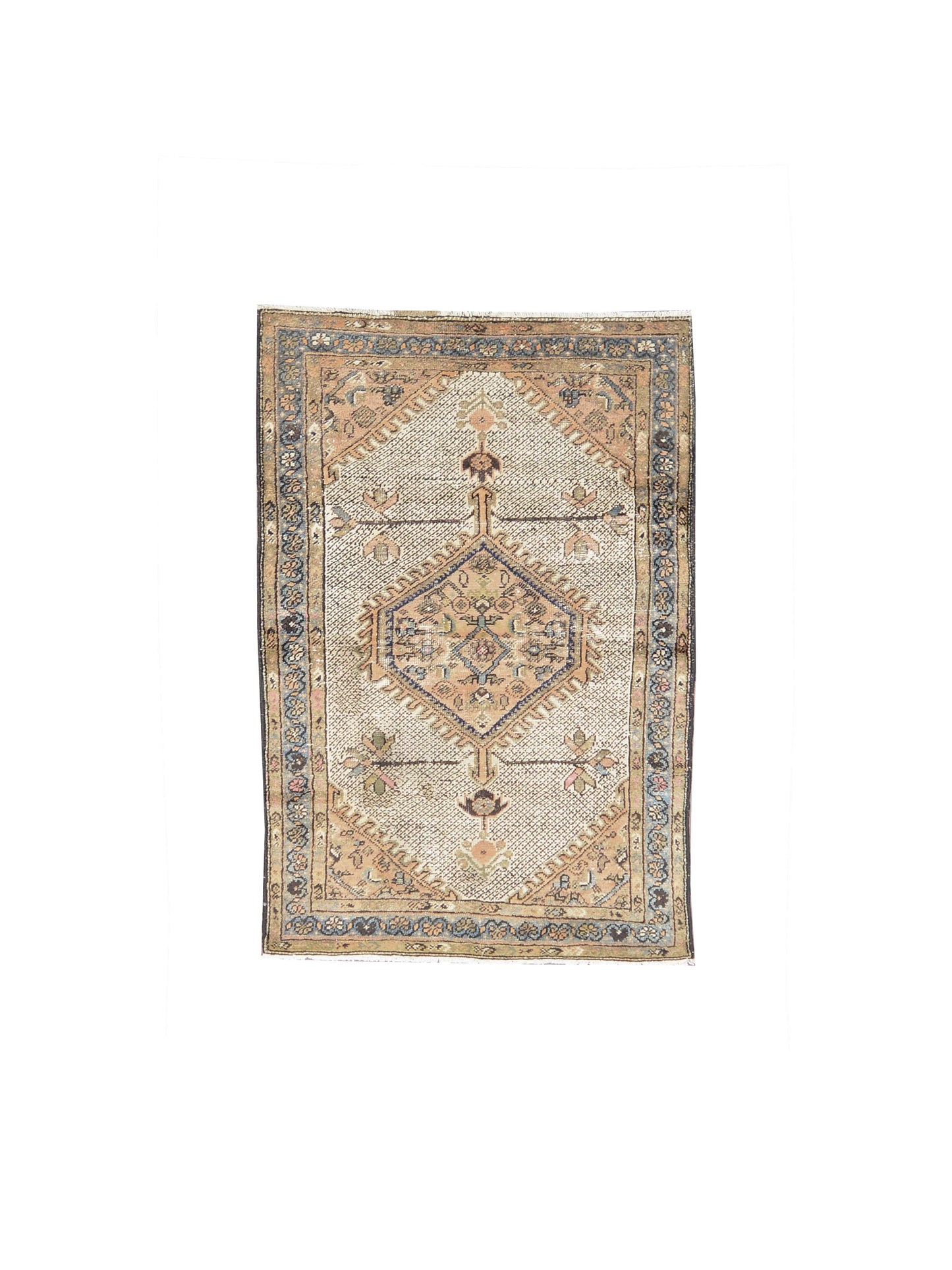 Orange Brown Antique Khotan Handknotted Rug 3.8x5.6ft 112x167cms