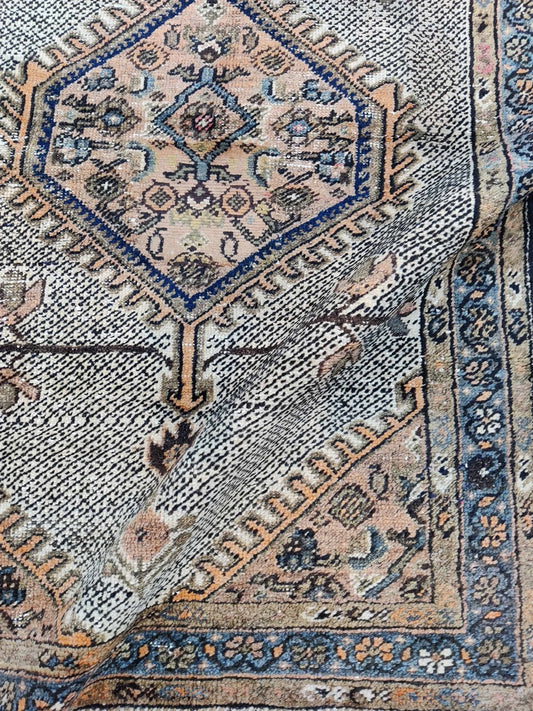 Orange Brown Antique Khotan Handknotted Rug 3.8x5.6ft 112x167cms