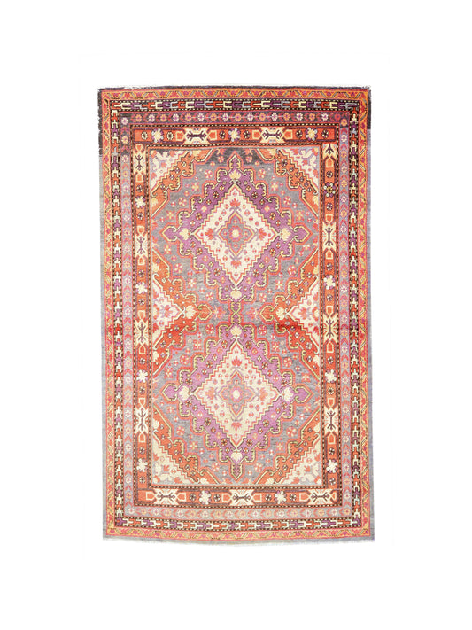 Rust and Grey, Pure Wool Antique Khotan Handknotted 5.6x9.2Ft 166x278Cms Area Rug