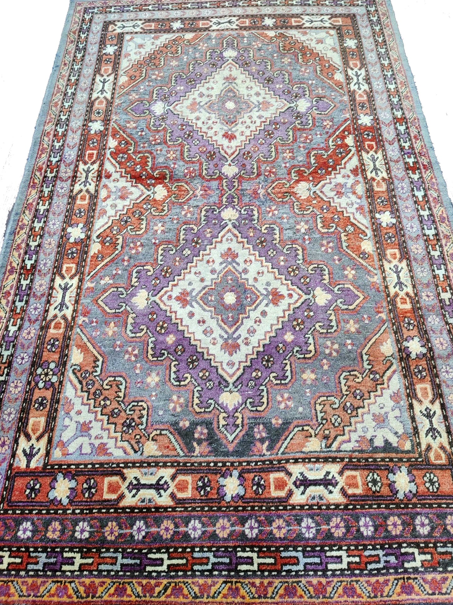 Rust and Grey, Pure Wool Antique Khotan Handknotted 5.6x9.2Ft 166x278Cms Area Rug