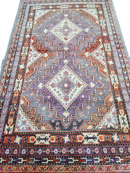 Rust and Grey, Pure Wool Antique Khotan Handknotted 5.6x9.2Ft 166x278Cms Area Rug