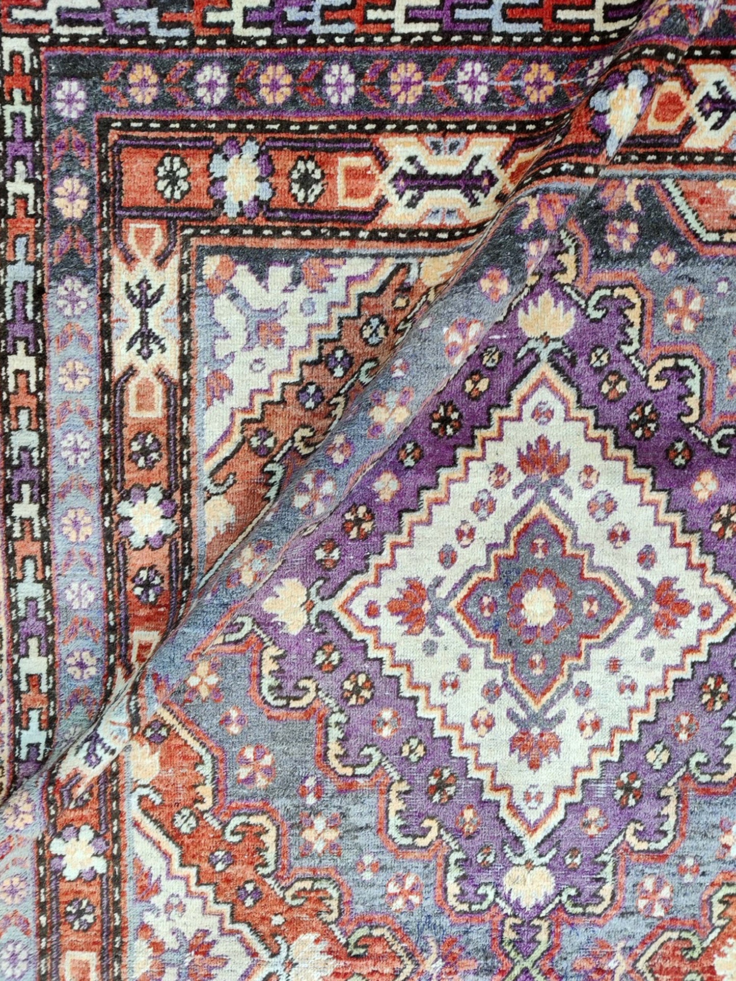 Rust and Grey, Pure Wool Antique Khotan Handknotted 5.6x9.2Ft 166x278Cms Area Rug