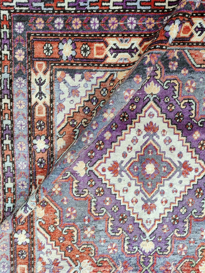 Rust and Grey, Pure Wool Antique Khotan Handknotted 5.6x9.2Ft 166x278Cms Area Rug