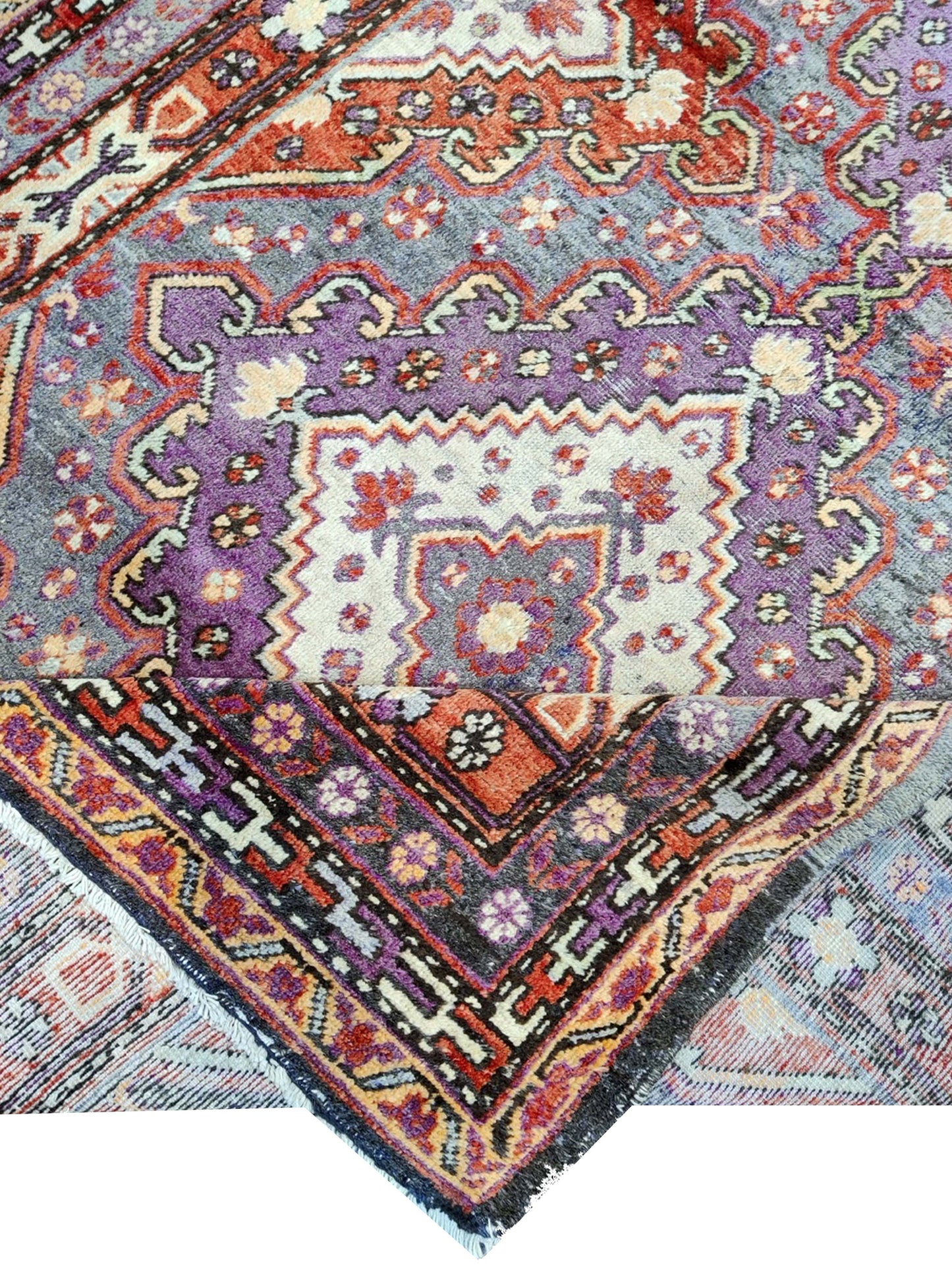 Rust and Grey, Pure Wool Antique Khotan Handknotted 5.6x9.2Ft 166x278Cms Area Rug