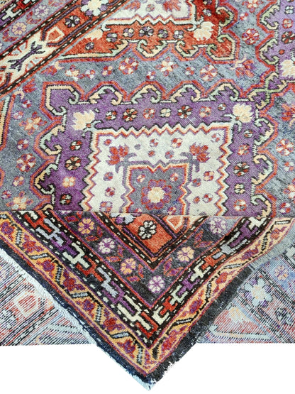 Rust and Grey, Pure Wool Antique Khotan Handknotted 5.6x9.2Ft 166x278Cms Area Rug