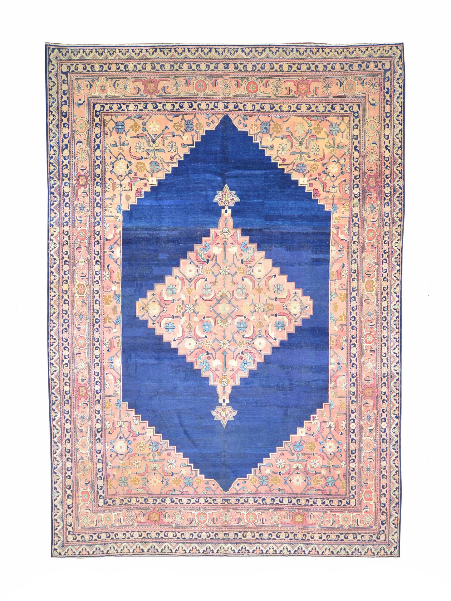 Blue and Pink, Pure Wool Antique Khotan Handknotted 9.36x13.8Ft 289x416Cms Area Rug