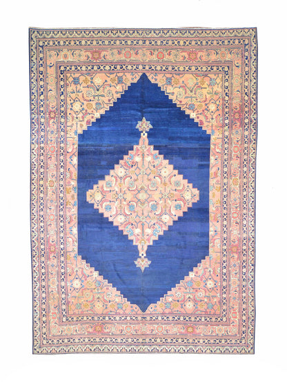Blue and Pink, Pure Wool Antique Khotan Handknotted 9.36x13.8Ft 289x416Cms Area Rug