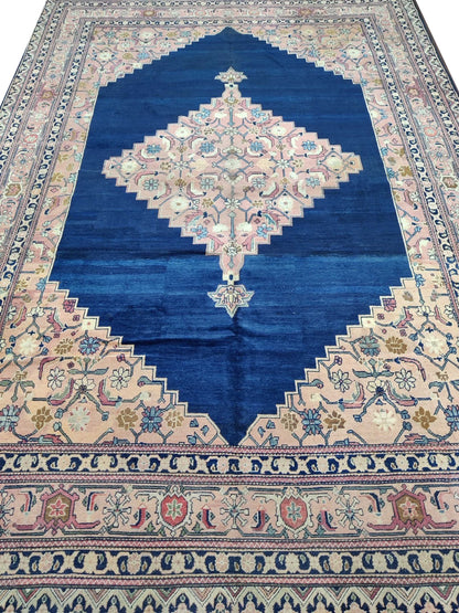 Blue and Pink, Pure Wool Antique Khotan Handknotted 9.36x13.8Ft 289x416Cms Area Rug