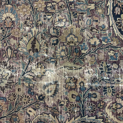 Camel and Black, Pure Wool Antique Handknotted 13.8x15.5Ft 417x470Cms Area Rug